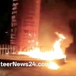 জুলাই স্মৃতিস্তম্ভে আগুন দিল নিষিদ্ধ ছাত্রলীগ